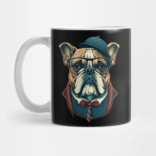 Hipster Bulldog Mug